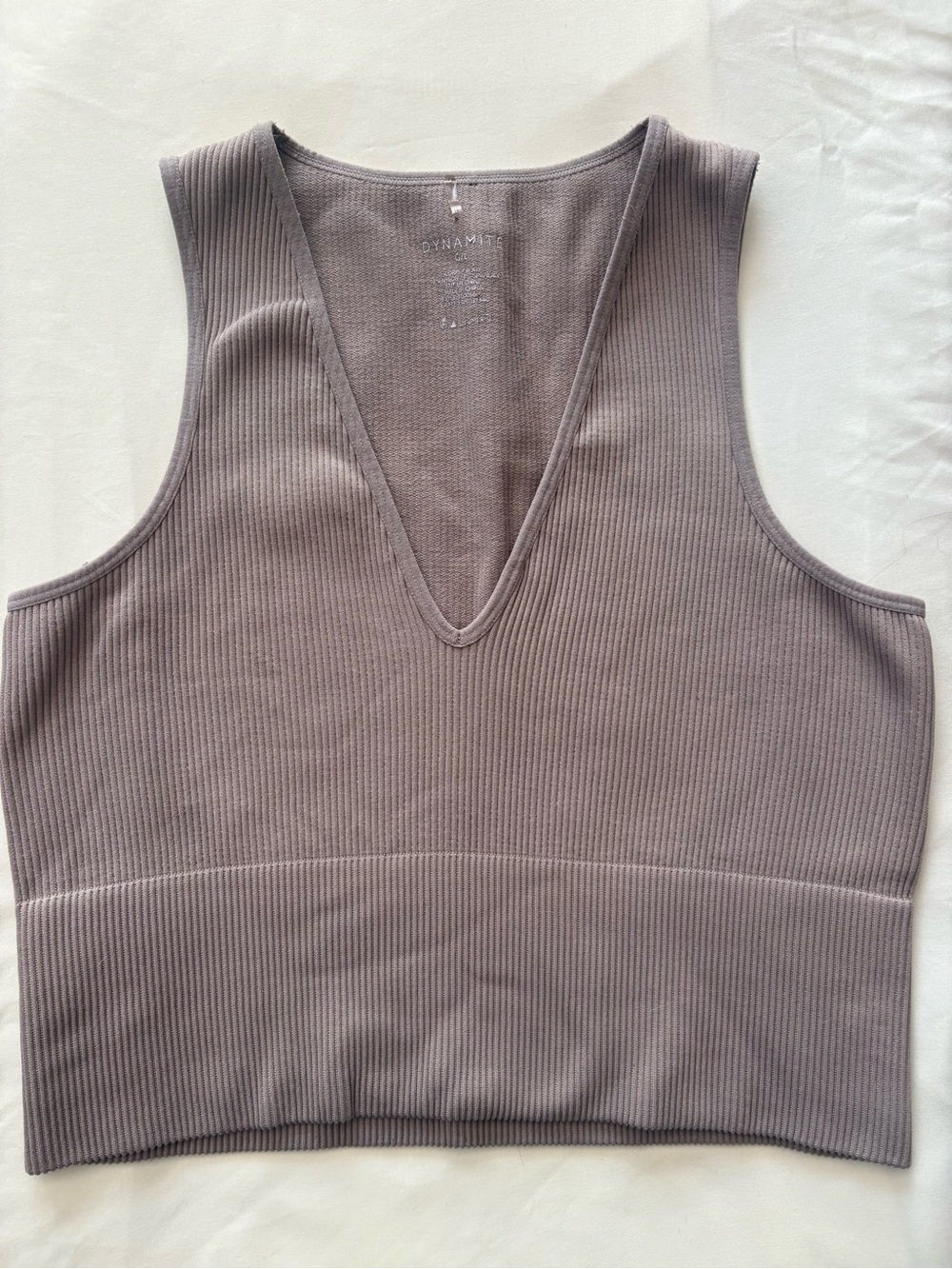 Garage Ribbed V-Neck Tank Tops in Sage and Mauve (set of 2) - Picture 2 of 6